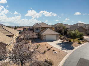 View of front of house with a garage