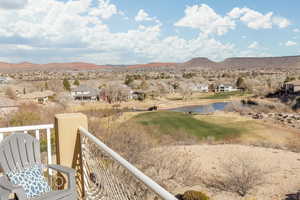 View of mountain feature with a water view