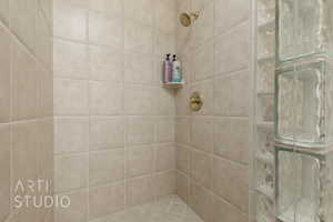 Bathroom with tiled shower