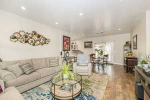 Living room featuring hardwood / wood-style floors