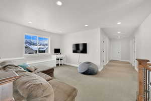 View of carpeted living room