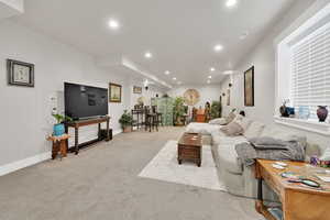 View of carpeted living room