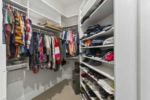 View of walk in closet