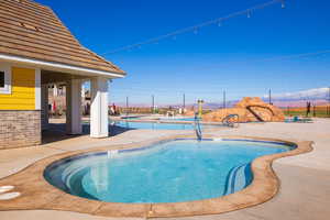 View of resort spa with a mountain views.