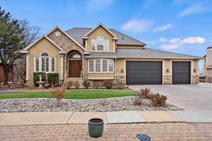 View of front facade with a garage