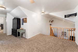 Bonus room with ceiling fan