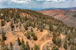 Drone / aerial view featuring a mountain view