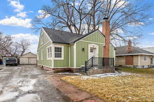 View of front of home featuring a garage