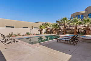 View of pool featuring a patio