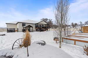 View of snow covered house