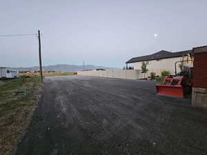 View of street with a mountain view