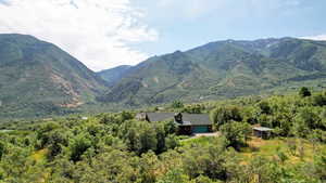 View of house and stunning mountain background view