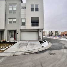 View of front of home featuring a garage