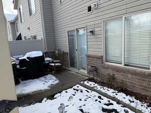 View of snow covered patio