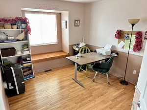 Office featuring light wood-type flooring