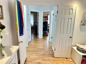 Hall featuring light hardwood / wood-style floors