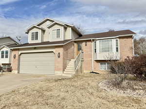 Split level home with a garage