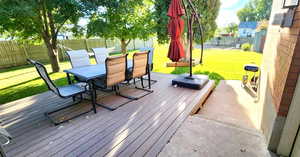 Deck with a lawn