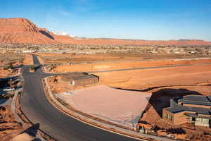 Aerial view with a mountain view