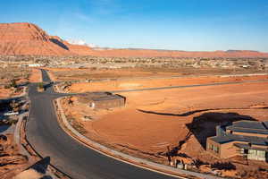 Aerial view featuring a mountain view