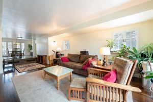 Living room featuring hardwood / wood-style floors