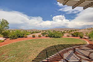 View of yard featuring a mountain view