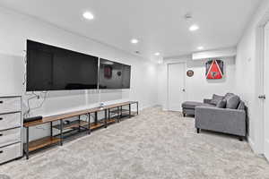 View of carpeted living room