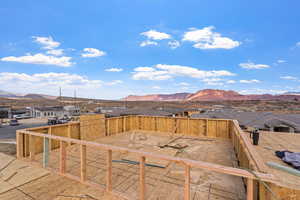 View of yard with a mountain view