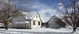 View of front of house with a garage