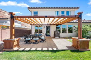 View of patio / terrace featuring a pergola and grilling area