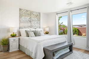 Bedroom featuring light hardwood / wood-style floors