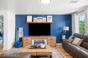 Living room featuring hardwood / wood-style floors