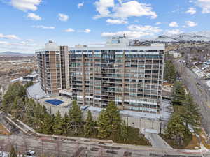 View of building exterior with a mountain view