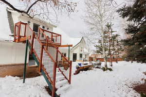 View of snow covered property