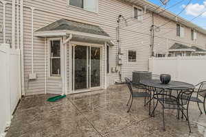 View of patio featuring cooling unit