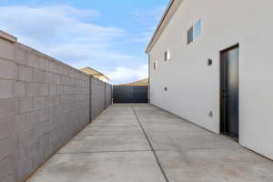 View of property exterior with a patio area