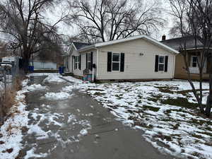 View of snow covered property