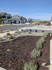 View of yard featuring a mountain view