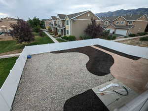 View of yard with a mountain view