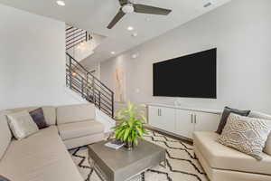 Living room with ceiling fan