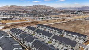 Drone / aerial view featuring a mountain view