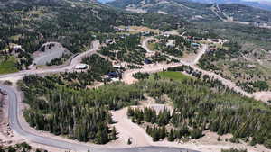 Aerial view with a mountain view