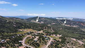 Aerial view with a mountain view