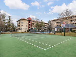 View of tennis court