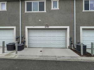 Garage with central AC unit