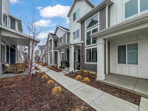 Exterior space featuring covered porch