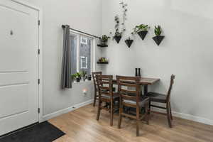 Dining area featuring light hardwood / wood-style floors