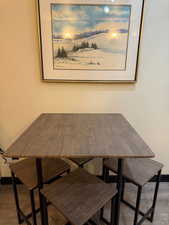 Dining room with hardwood / wood-style floors