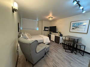 Bedroom with light wood-type flooring