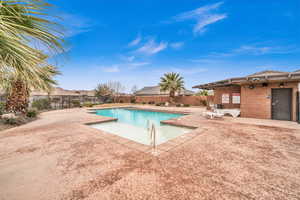 View of pool featuring a patio